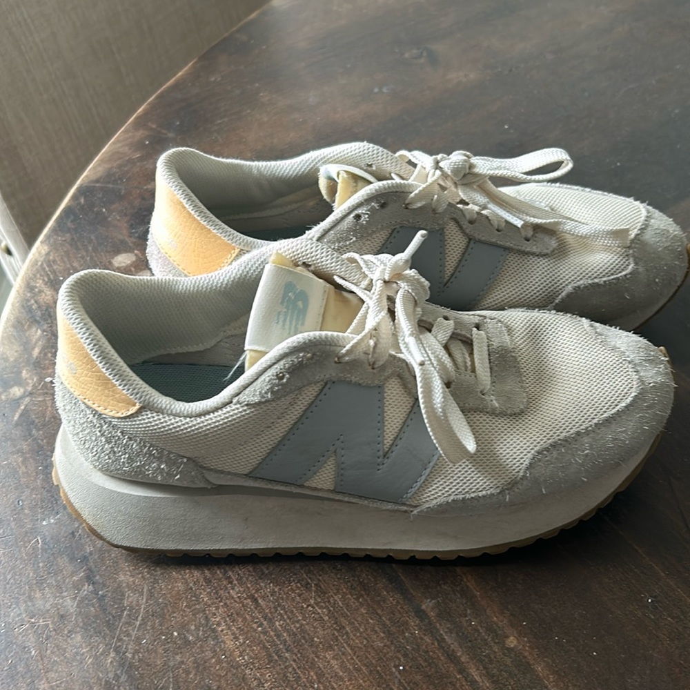 New Balance Women's 237 Retro Runner Sneakers cream, gray & peach 8.5m